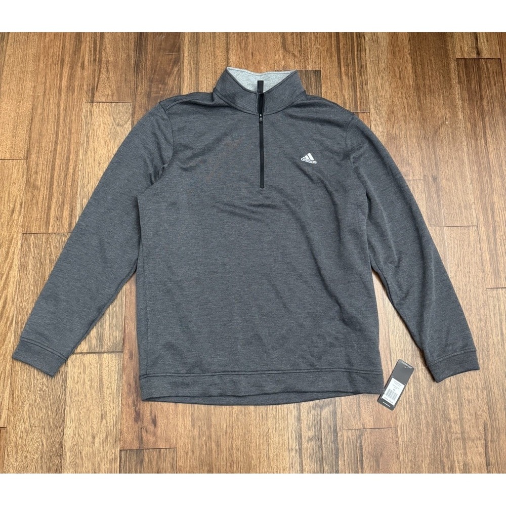 adidas Men's Elevated Crew Black Quarter Zip Golf Jacket XL